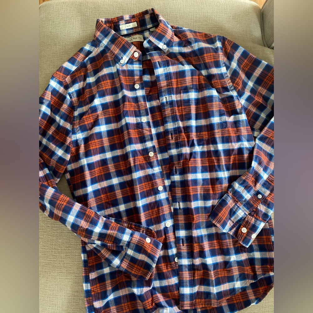 Hawker Rye mens slim stretch Oxford size small